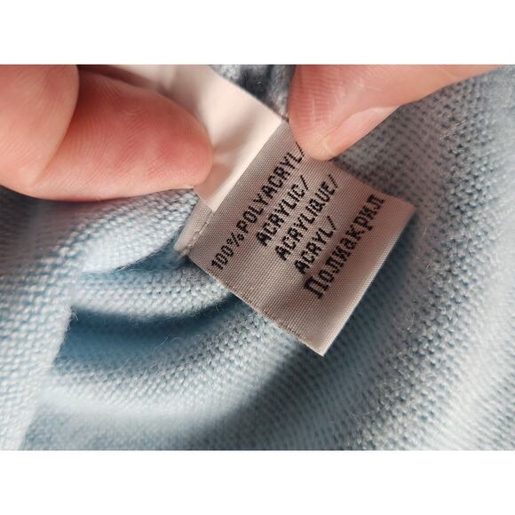 Cpm Collection Women's Super Soft Light Blue Knit V Neck Cardigan Pre-owned L - Picture 5 of 7